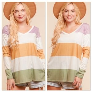 BOGO🔥LAST 1! LS Multi-Colored Striped Top